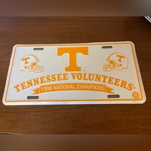 Tennessee Volunteers 1998 National Champions Vanity Plate - Sealed
